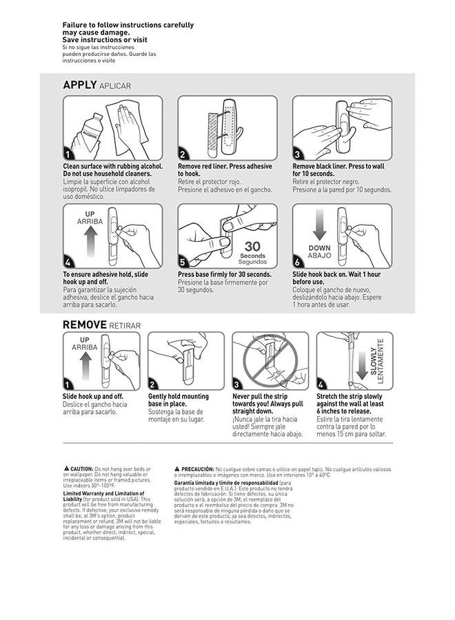 كوماند خطافات صغيرة Command 3M 17066Anz (أبيض، 3 خطافات و4 شرائط) - عبوة من 3 قطع - Image 4